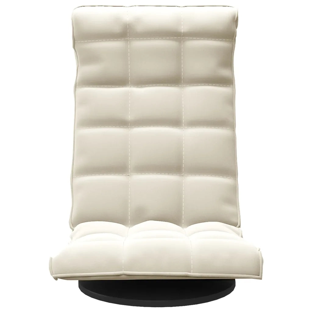 Sedia da Pavimento Girevole Crema in Velluto CFW6893124