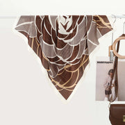 Sciarpa da donna in seta verde stampata, stile coreano, alla moda e versatile, sciarpa/fascia per il collo decorativa.