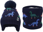 Set di cappuccio e sciarpa per bambini - Protezione dal freddo - Azzurro marino - Adatto per bambini di 3-7 anni