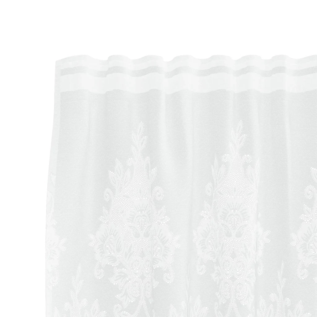 vidaXL Tende con tende Floreale Bianco 900 x 280 cm Poliestere