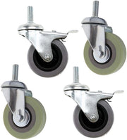 4 x 75 mm ruote con gomiti tagliati con fissaggio a vite 2 con freno 2 senza freno