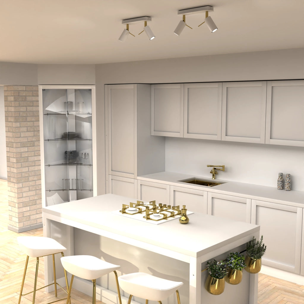 Plafoniera spot Milagro Preston bianco/oro 2xGU10 40W