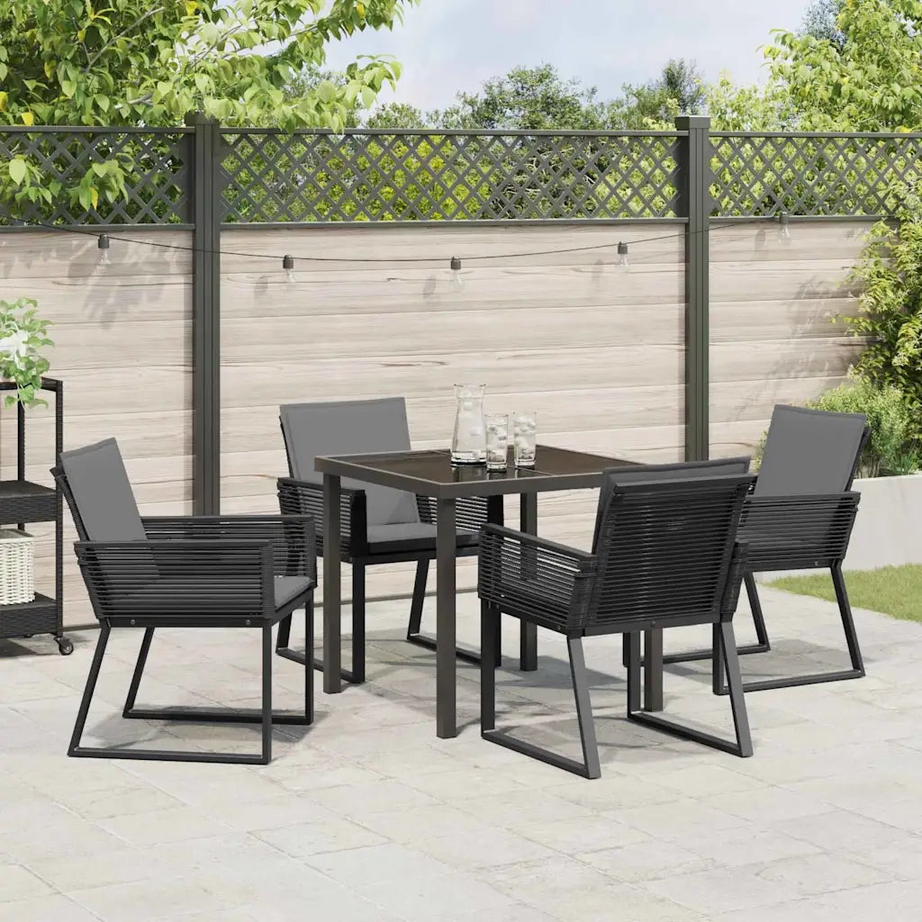 Set da Pranzo per Giardino 5 pcs Nero 3379318
