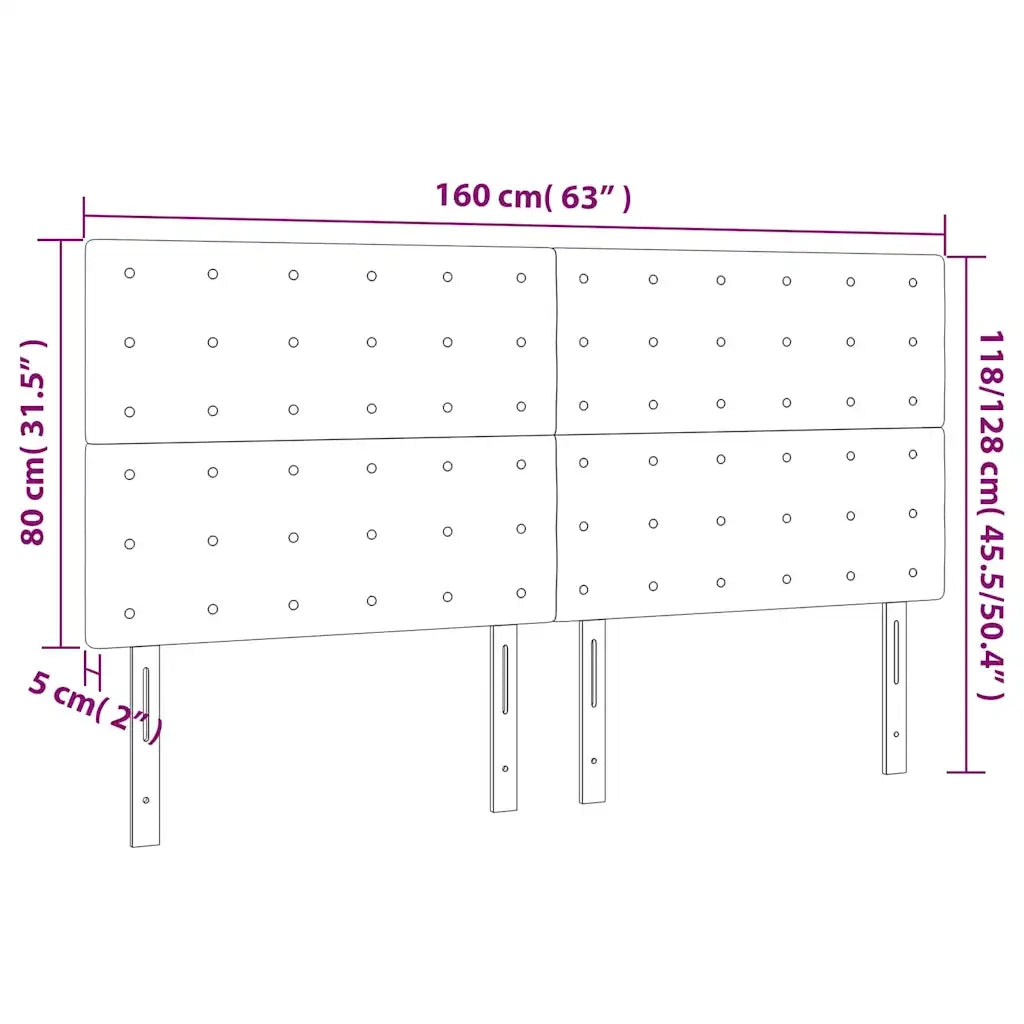 Testiera-Testata-Testiera Decorativa Blu Scuro 160x5x118/128 cm Velluto 445731
