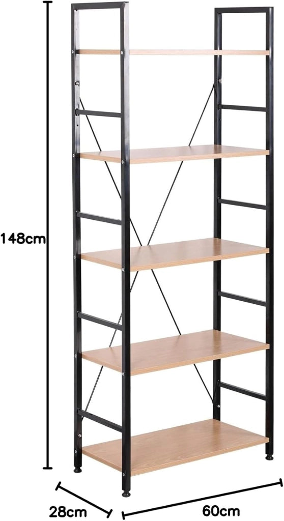 Libreria Scaffale in Metallo Legno 5 Ripiani Scaffalatura Fioriera Porta Piante RGB9308hei