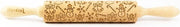 Decorativa rotella di impasto a 2 manici tema natale suoni campana cioccolatino neve bambino albero di cedro - legno di betulla - 370 x 45 x 45 mm