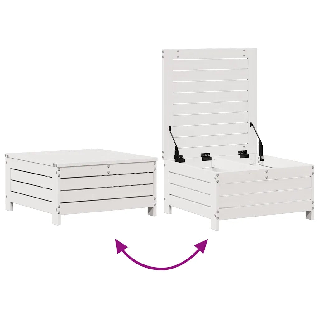 Set Salotto da Giardino 3 pz Cuscini Legno Massello Pino Bianco 3250757