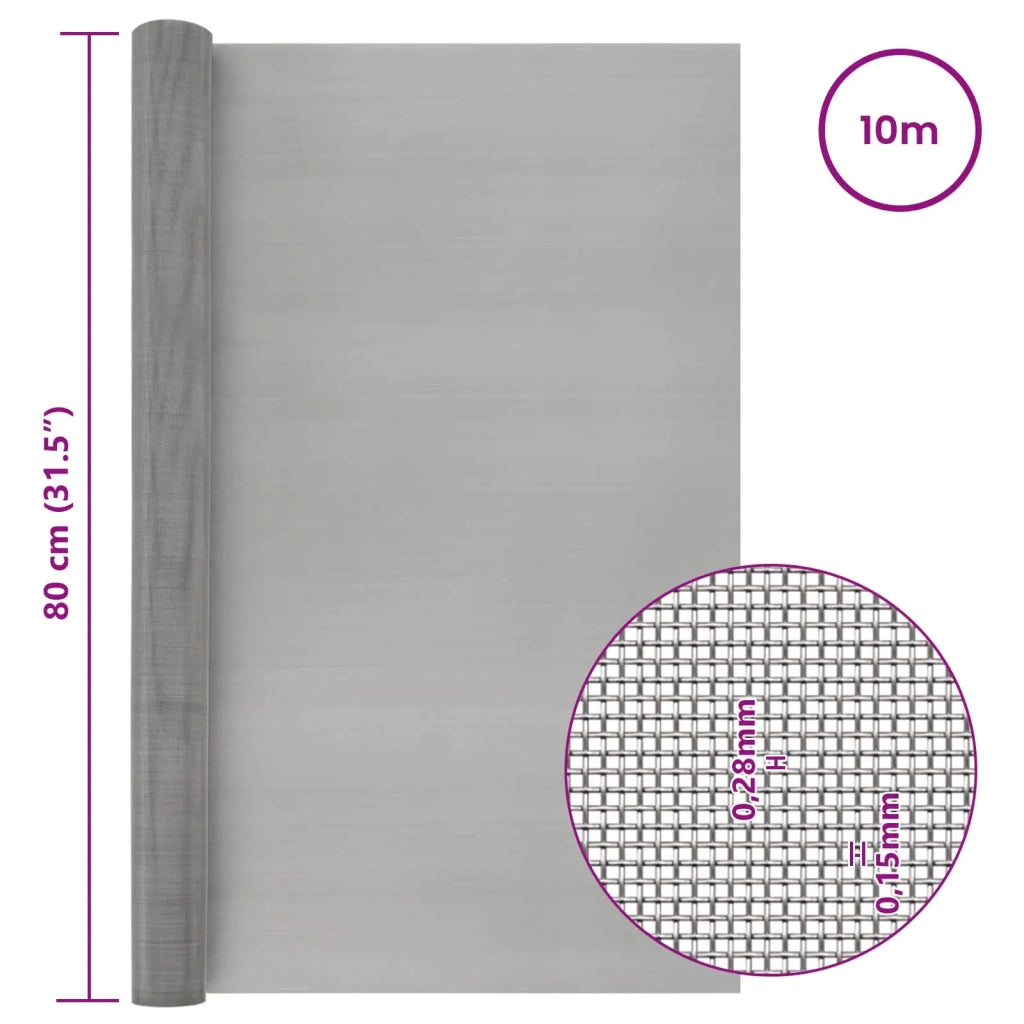 Rete per schermatura 80 x 1000 cm 60 Mesh Argento 42039573