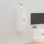 Mobile Porta TV a Parete Bianco Lucido 40x34,5x100 cm 816682