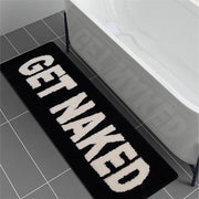 Matte da bagno in cotone - Antiscivolo - morbido e assorbente - 1 pezzo - Nero/Rosso - 45x120 cm