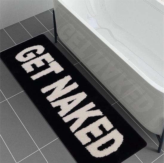 Matte da bagno in cotone - Antiscivolo - morbido e assorbente - 1 pezzo - Nero/Rosso - 45x120 cm