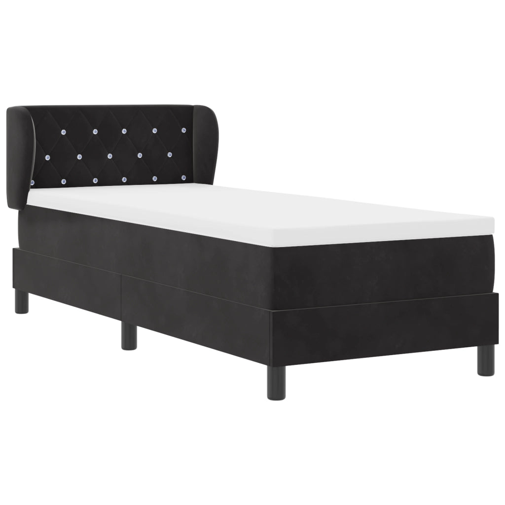 Materasso a Molle Box Grigio Scuro 80x200 cm Velluto Set di 5