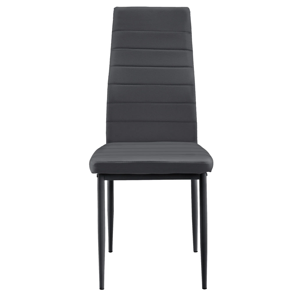 Set di 2 sedie da pranzo impilabili seduta sintetica 96 cm grigio scuro 03_0005743