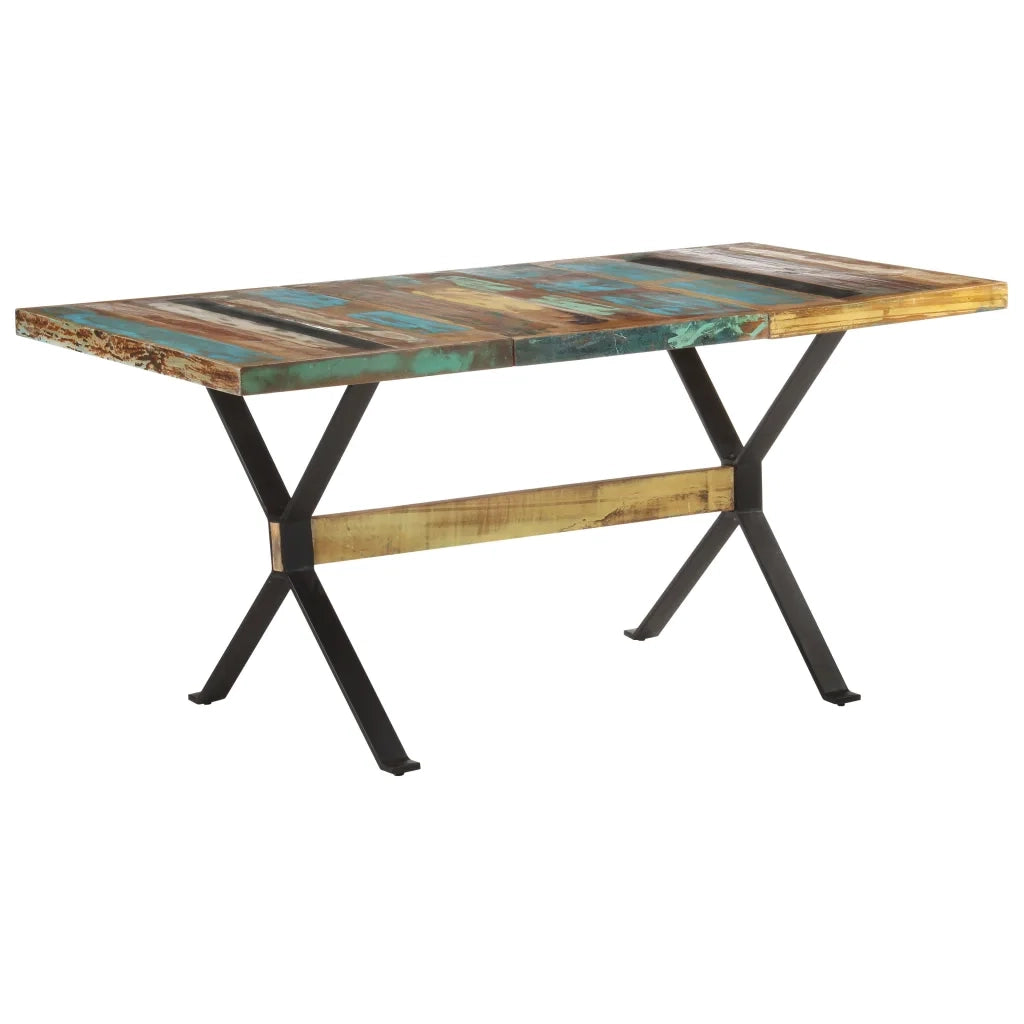 Tavolo da Pranzo 160x80x76 cm in Legno Massello di Recupero cod mxl 11745