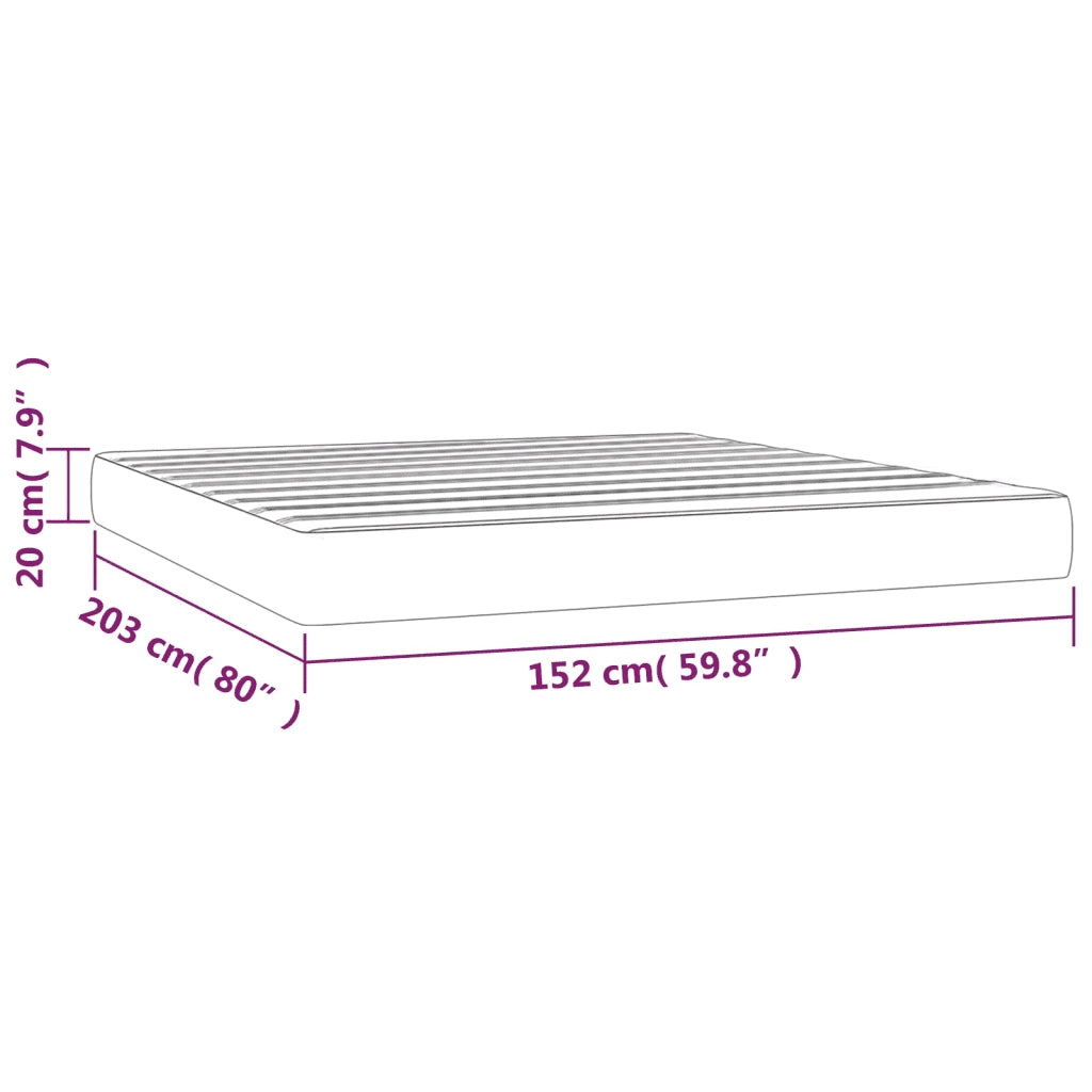 Materasso a Molle Insacchettate Rigidità Media Grigio Scuro 152x203x20 cm Queen in Velluto