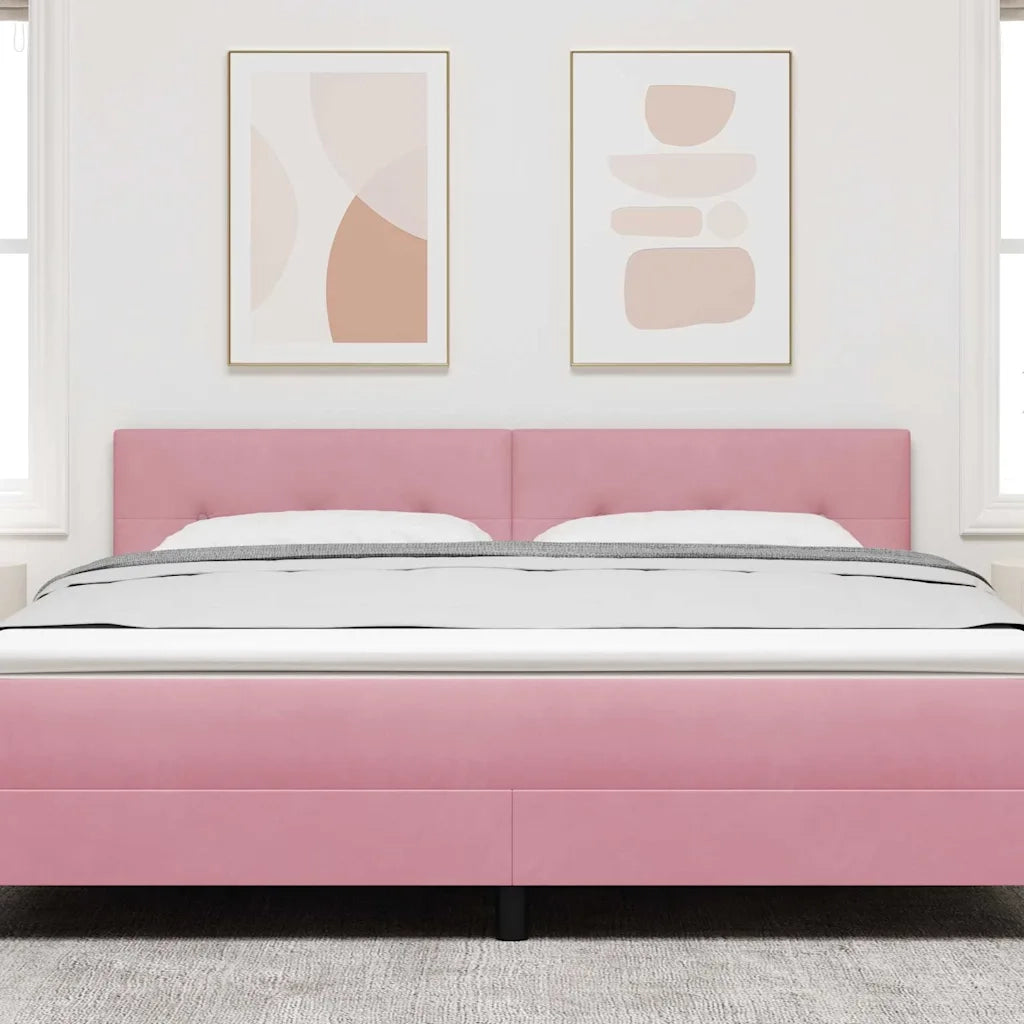 Testiera | Testata LED con strisce LED Rosa 180 cm Velluto