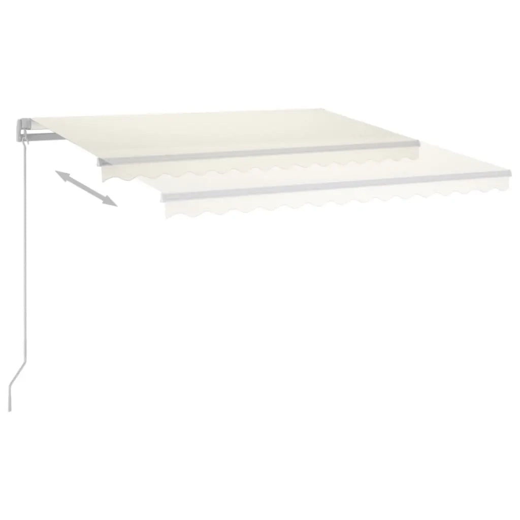 Tenda da Sole Retrattile Automatica con Pali 3,5x2,5 m Crema 3069927