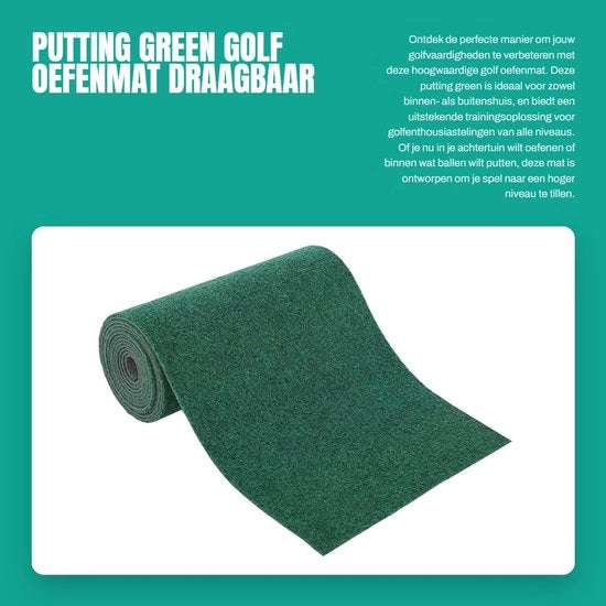 Tessuto da Golf 0,3x3m - Pannello di Allenamento - Erba Finta - Indoor/Outdoor - Portatile - Base Poliestere/Spugna
