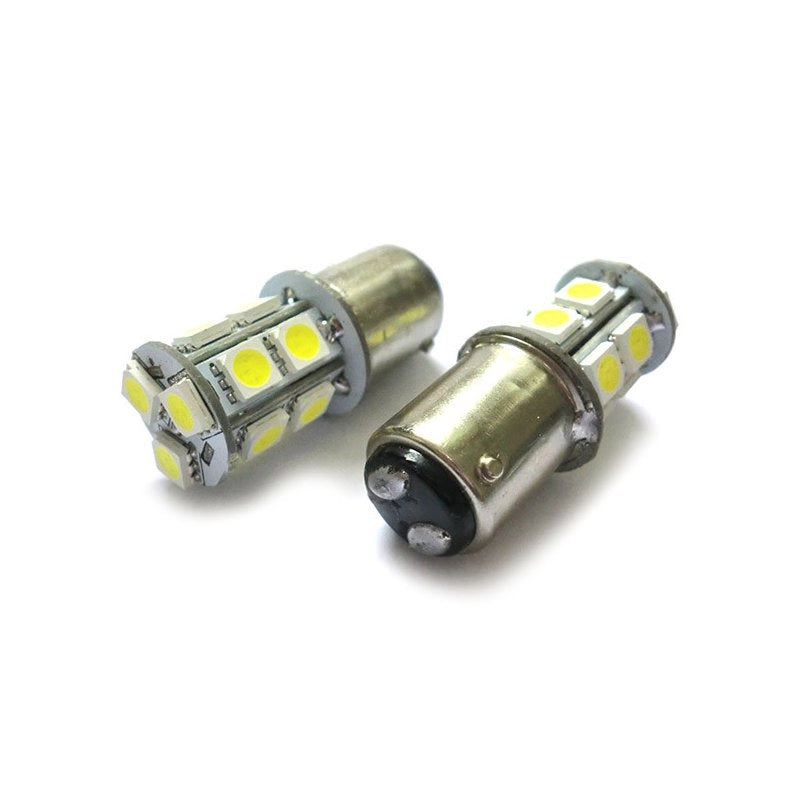 2 Lampade Led Barca Nautica BAY15D Bianco Freddo 12V 24V 3W No Polarita 13 Smd 5050 G18,5