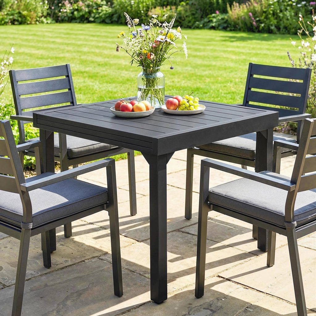 Tavolo da pranzo allungabile rettangolare ¨C Zephmum ¨C Grigio 80/160x80 cm