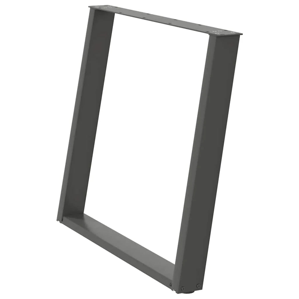 Set di 2 gambe per tavolo da pranzo angolate a forma di U 100 x 72-73 cm design moderno con piedini livellatori acciaio antracite 02_0057086