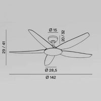 VENTILATORE BIANCO 5 PALE DIAMETRO 142 CM WIND PERENZ
