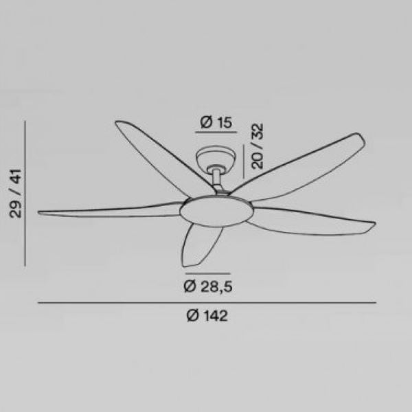 VENTILATORE BIANCO 5 PALE DIAMETRO 142 CM WIND PERENZ
