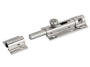 CATENACCIO PORTALUCCHETTO INOX LEGGERO ASTA TONDA ART.248IN- - mm.100x36 - 2 pezzi ALDEGHI