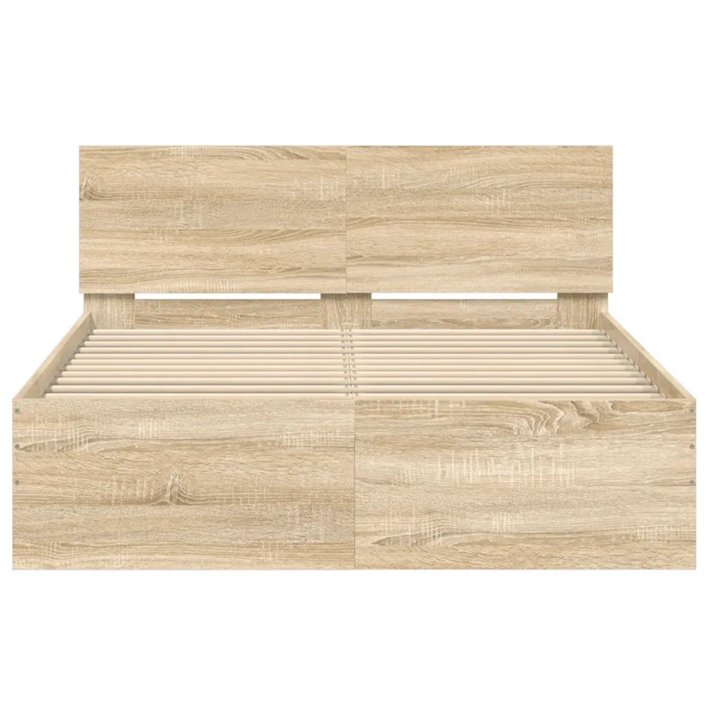 Giroletto con Testiera-Struttura Letto con testiera Rovere Sonoma 120x190 cm