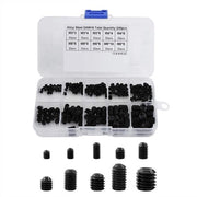 Viti a testa esagonale - Assortimento - 240 pezzi - Nero - M3-M8 - Costruzione robusta - Adatto per mobili e apparecchiature