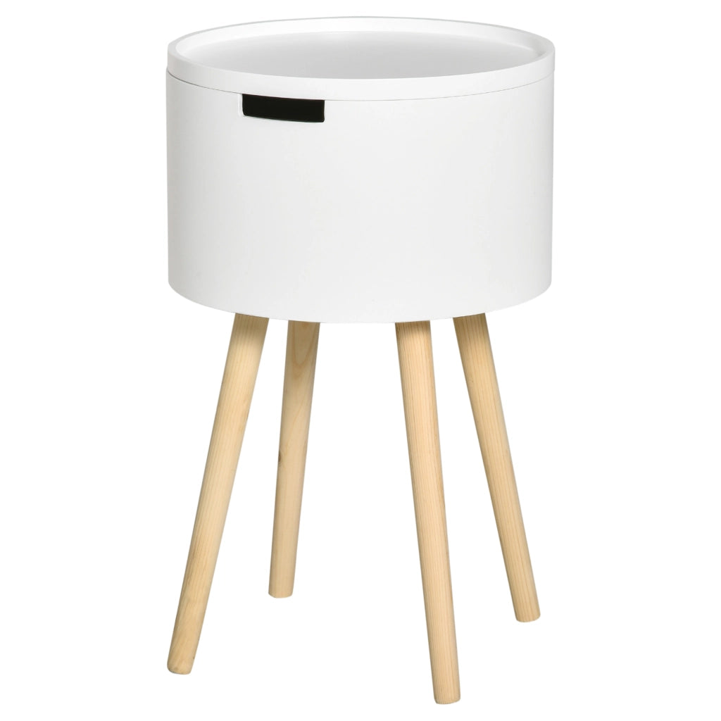 Tavolino da salotto moderno con ripiano estraibile ¨C zephmum ¨C ?38x63 cm bianco