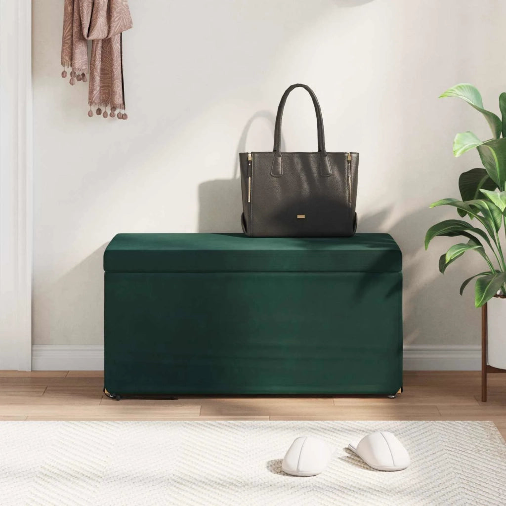 Pouf Verde Scuro 81 x 41 x 40 cm Velluto e Legno Ingegnerizzato 876782