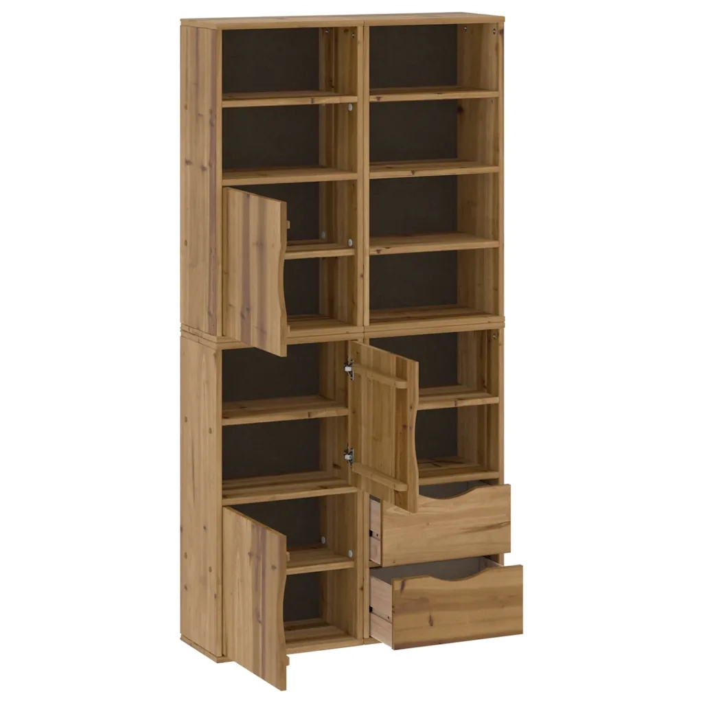 Armadietti Laterali 4 pz ODDA 40x24x79 cm Legno Massello Pino