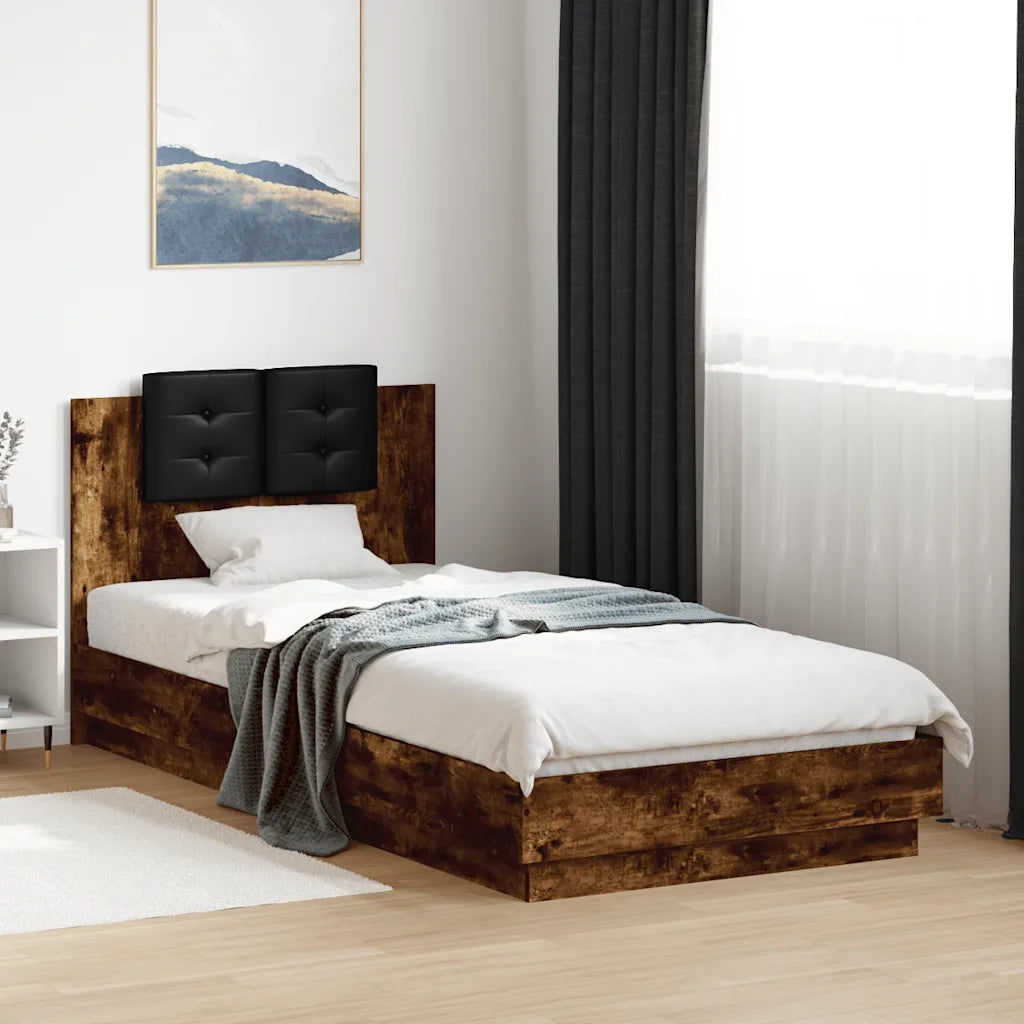Giroletto con Testiera Rovere Fumo 90x200 cm Legno Multistrato 3209944