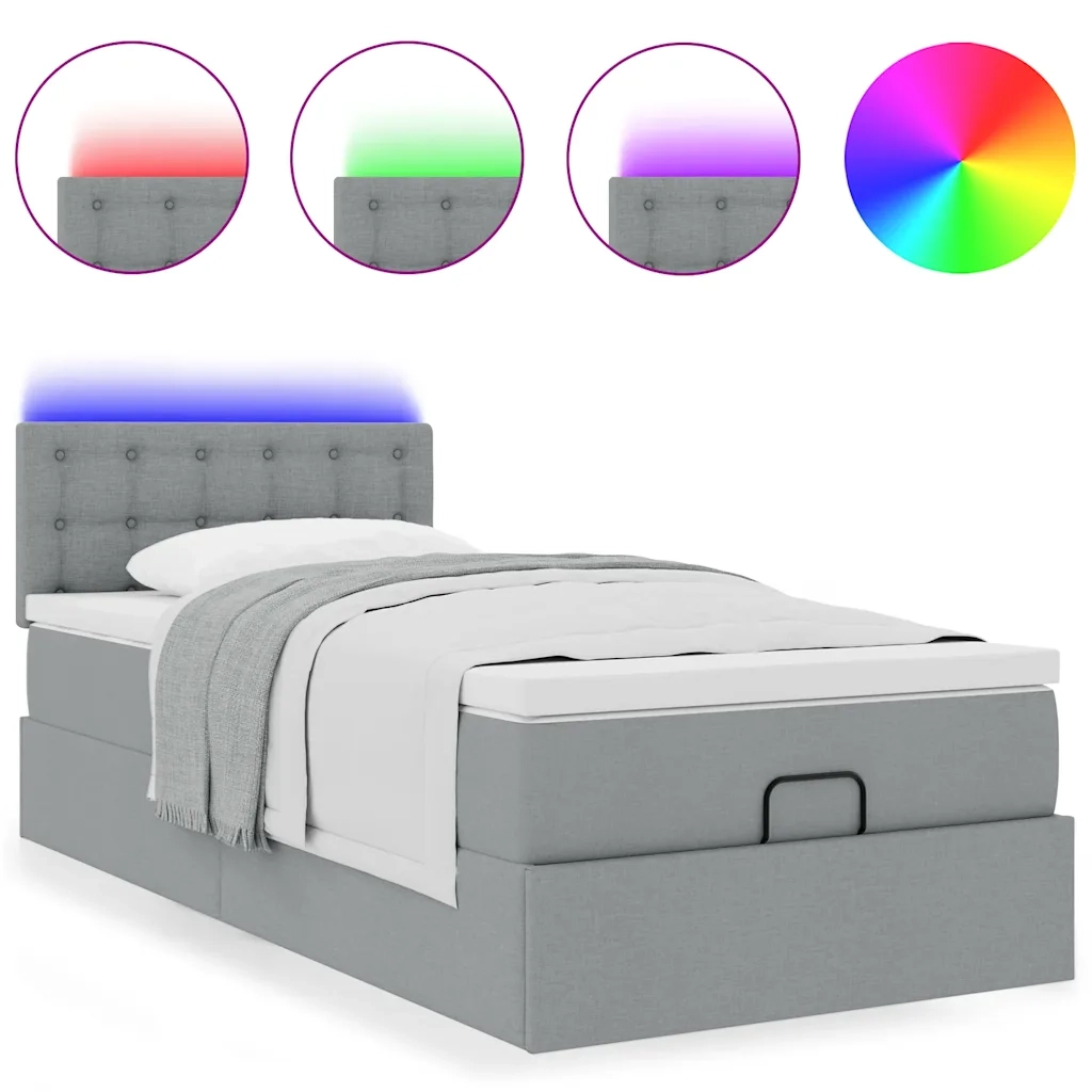 Struttura Letto Pouf con Materasso 90x190 cm in Tessuto 3312436