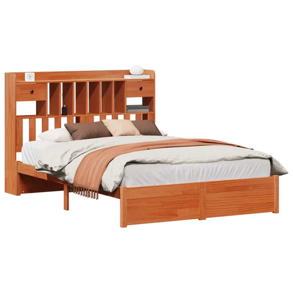 Libreria Struttura Letto con testiera Marrone Cera 200 x 160 cm 3422743