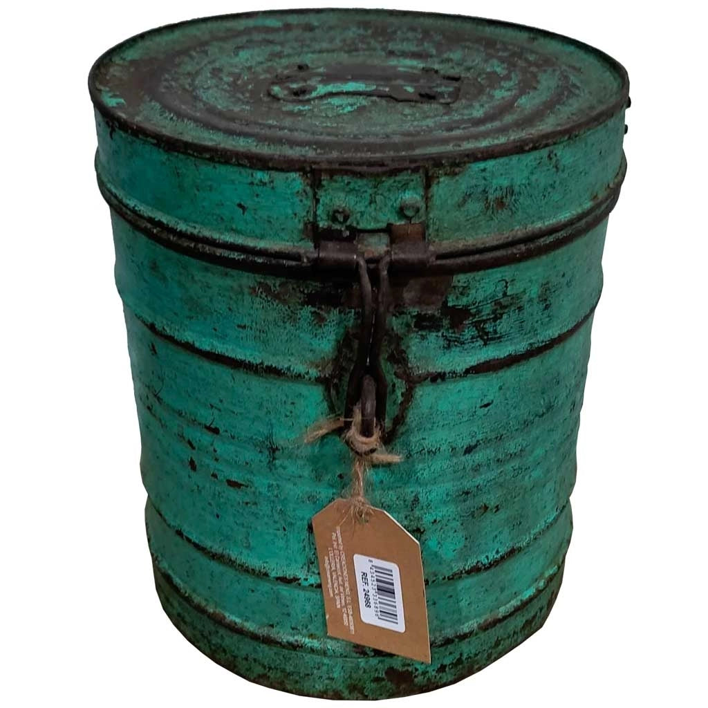 Contenitore portaoggetti in metallo verde 23x23x28h