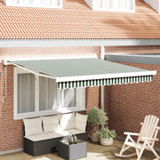 Tenda Retrattile Automatica Verde e Bianca 300x250 cm