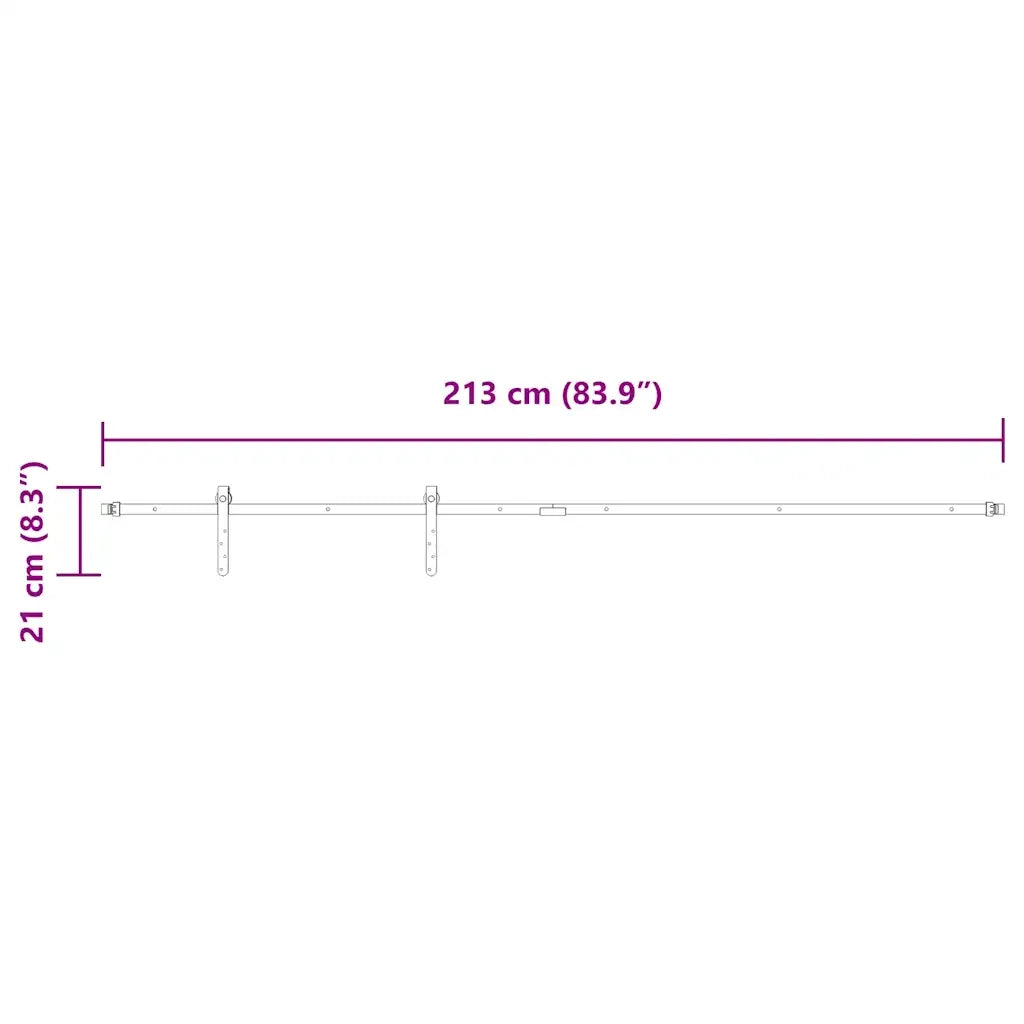 Kit Anta Scorrevole Armadio in Acciaio al Carbonio 113 cm 4009668