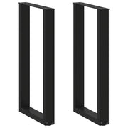 Set di 2 gambe regolabili per tavolo da bar a forma di U 40 x 90-91 cm design moderno acciaio nero 02_0057456