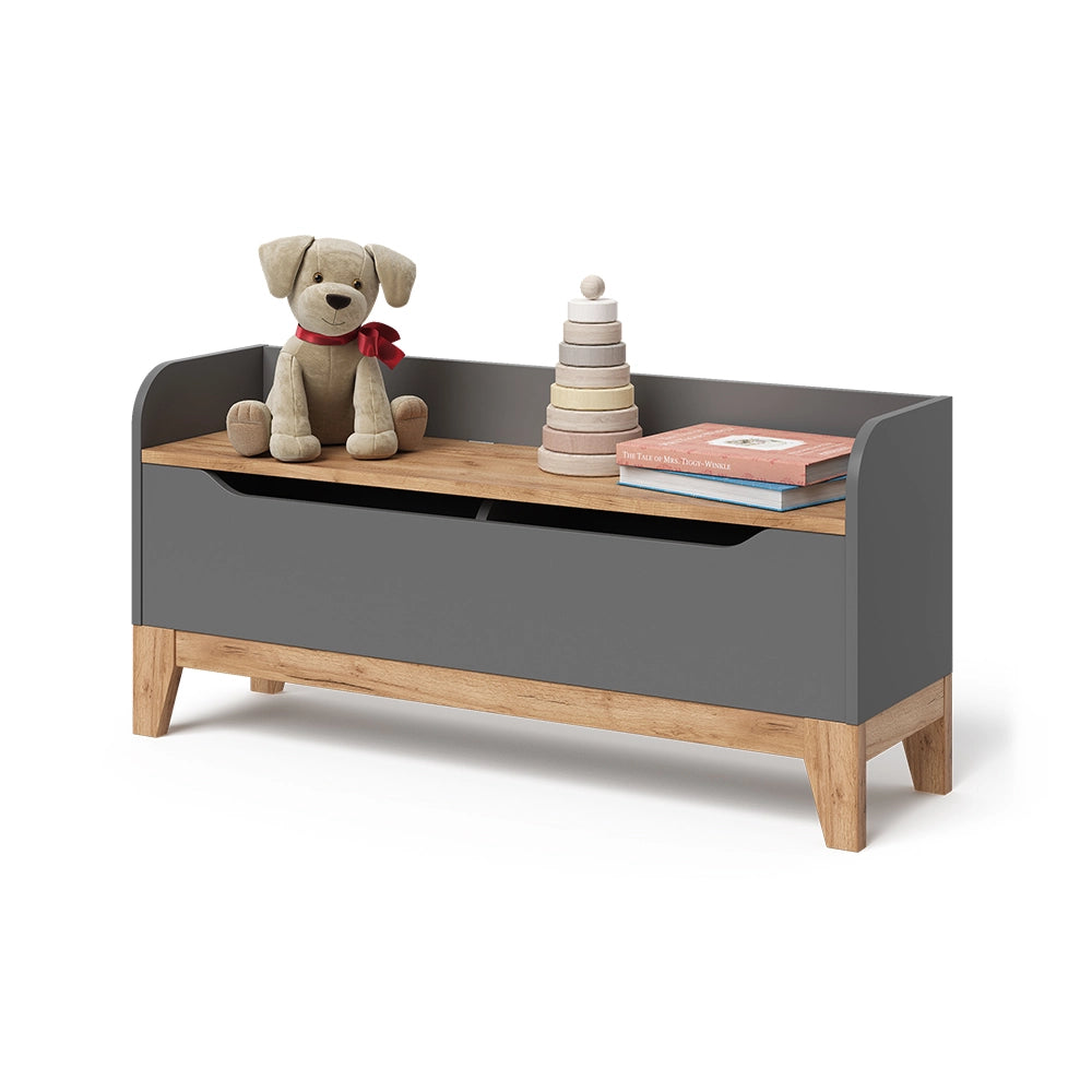 Vitalispa Cassapanca per giocattoli Grigio/Artisan 107.2 x 50 cm con sedile
