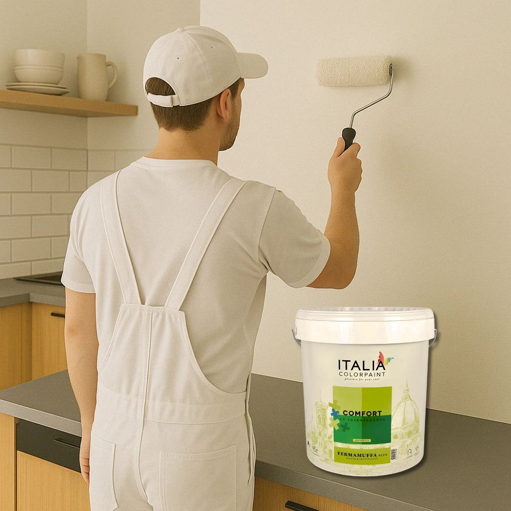 Idropittura lavabile traspirante bianca interni umidità comfort fermamuffa plus *** formato 13 lt, confezione 1