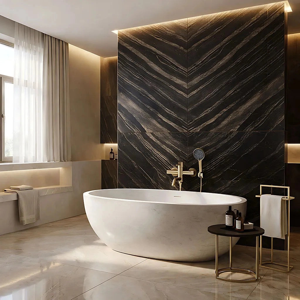 Rubinetto Da Vasca Rea Lungo Stripe Gold Brush