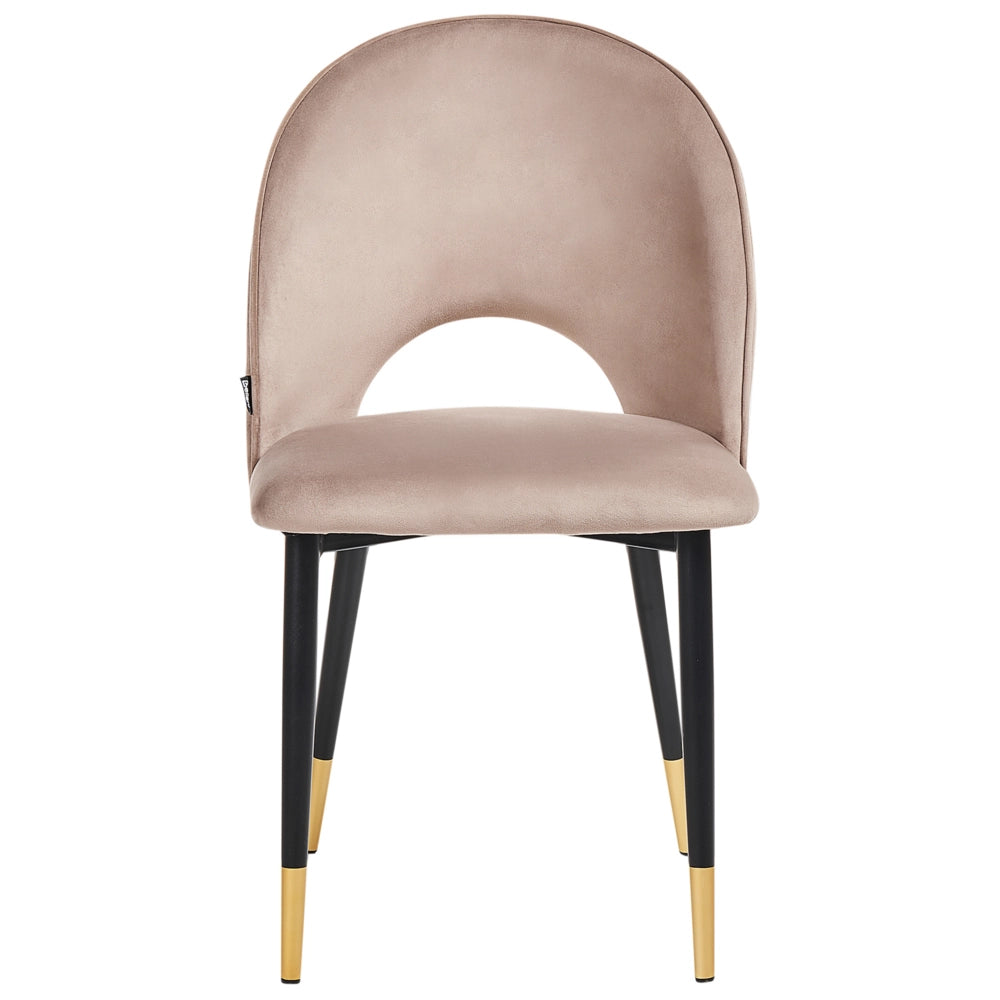 Set di 2 sedie da pranzo rivestimento in velluto grigio tortora gambe nere stile glamour retrò