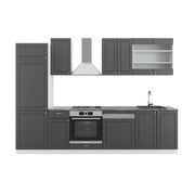 Cucina componibile Fame-Line Antracite-oro/Bianco 300 cm senza piano di lavoro Vicco
