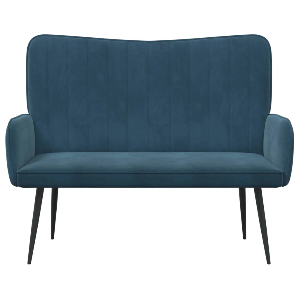Sofa a Due Posti Blu 115 x 61 x 87 cm Velluto