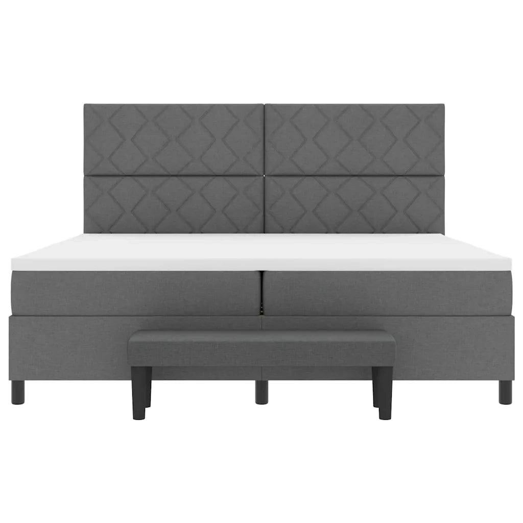 Letto a molle con materasso Grigio scuro 200 x 200 cm Tessuto 3344171