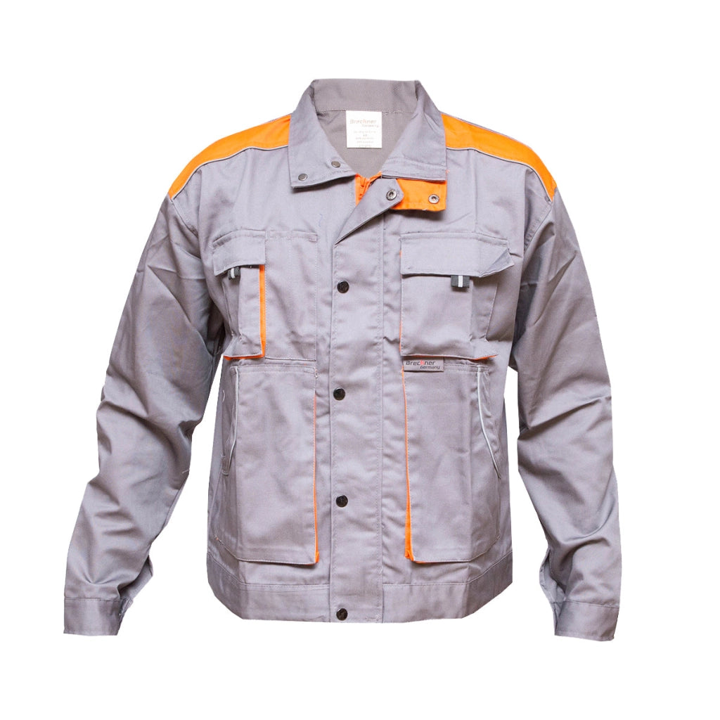 Giacca da lavoro in poliestere e cotone, grigia/arancione, taglia 46, 235 g/m² Breckner Germany