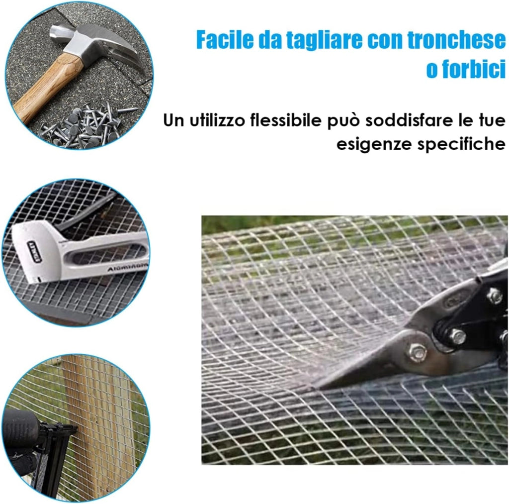 Rotolo di Rete Metallica Zincata, Rete da Pollaio Elettrosaldata Spessore 0,6 mm, Rotolo 15m (0,9 X 15M)
