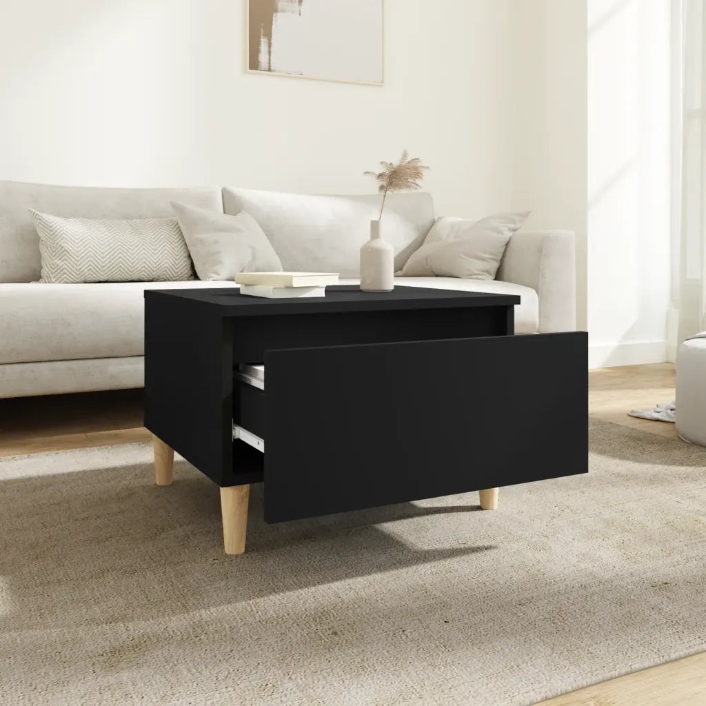 Tavolino Nero 50x46x35 cm in Legno Multistrato 819502